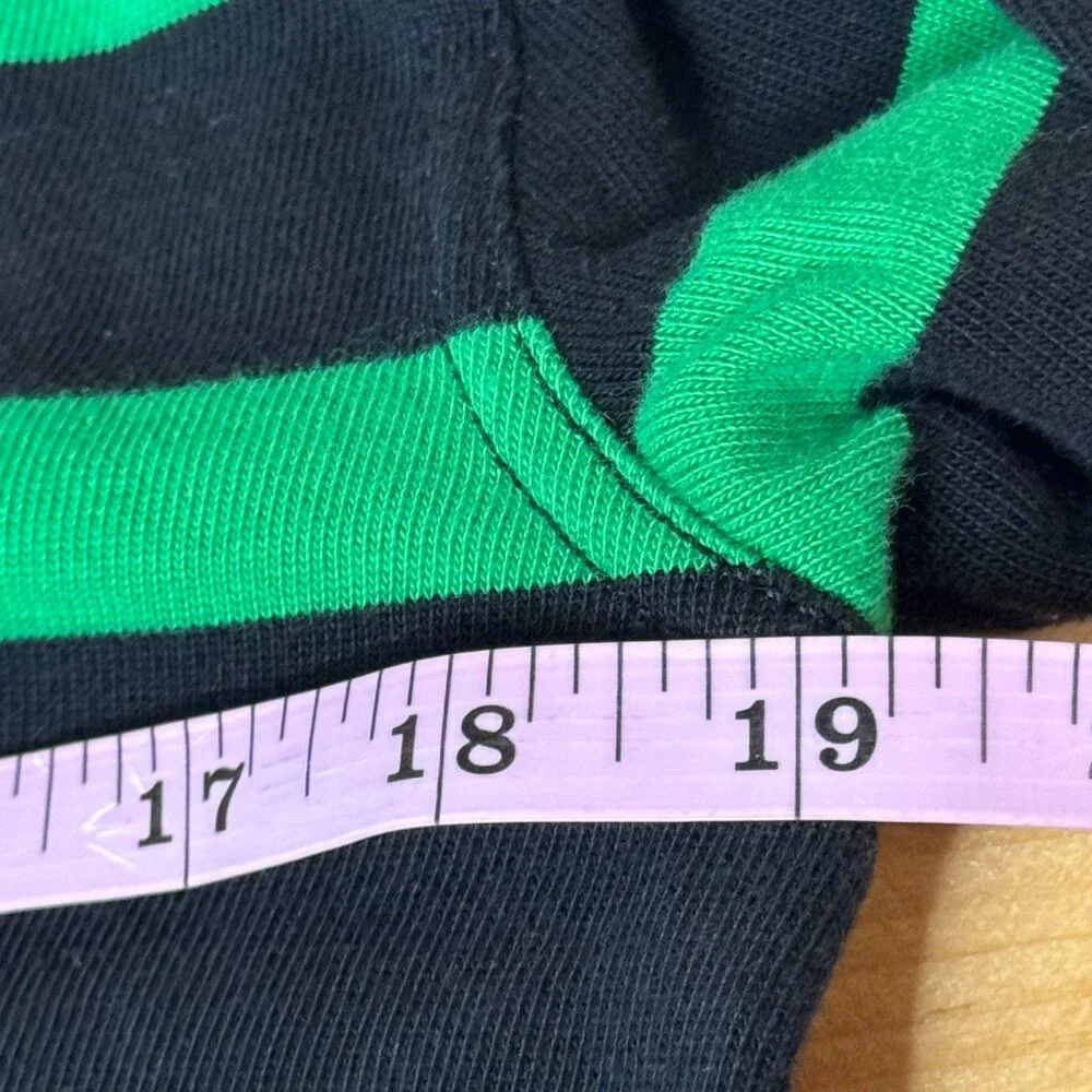 Lacoste Relaxed Fit Striped Rugby Shirt – Black & Green “GOLF” Logo XS 34